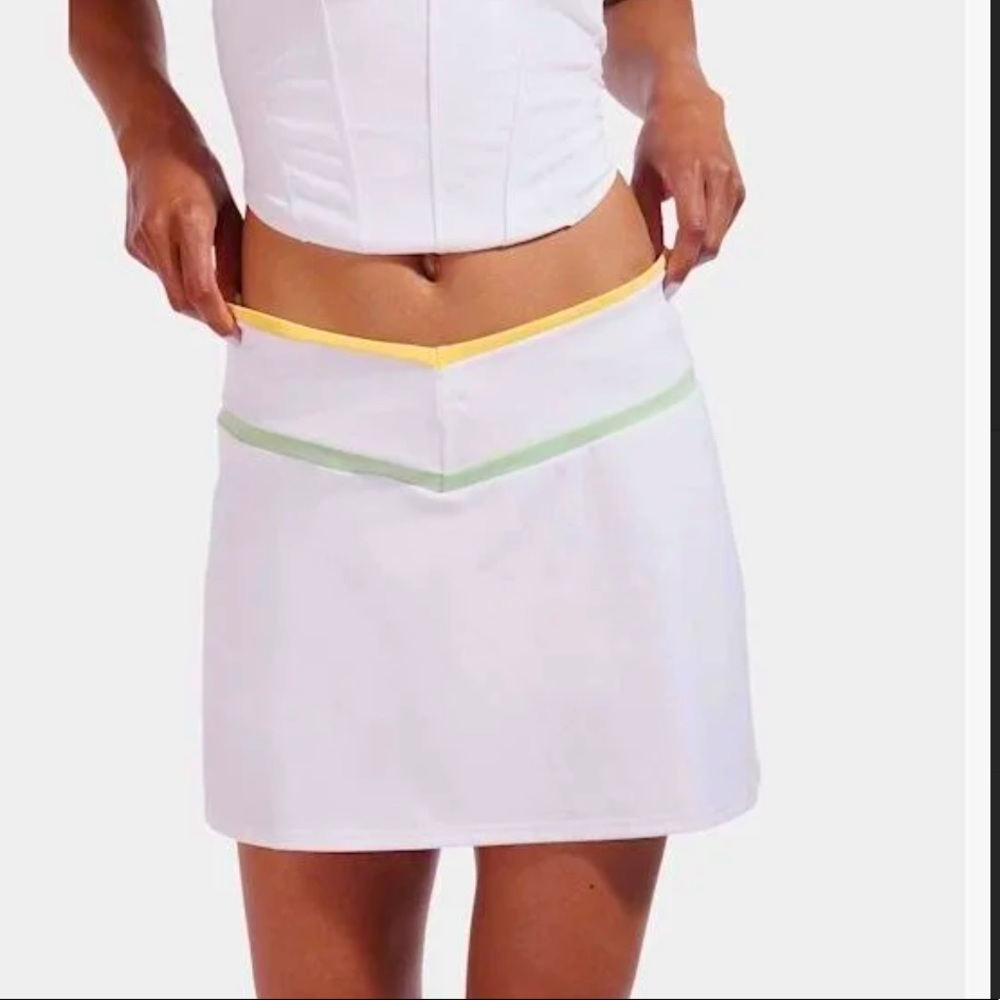 New Balance Staud Limited White Mini Tennis Skirt